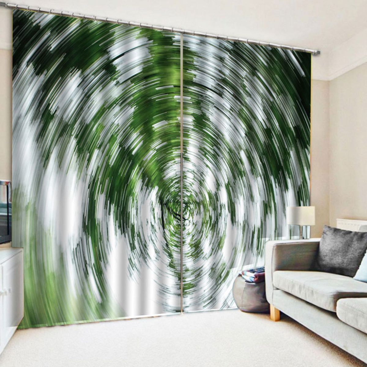 nature blurred printed window curtain home decor 6668
