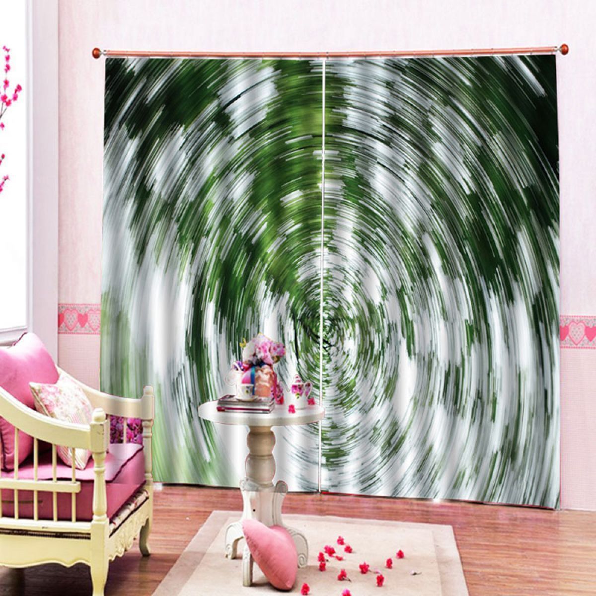 nature blurred printed window curtain home decor 8934