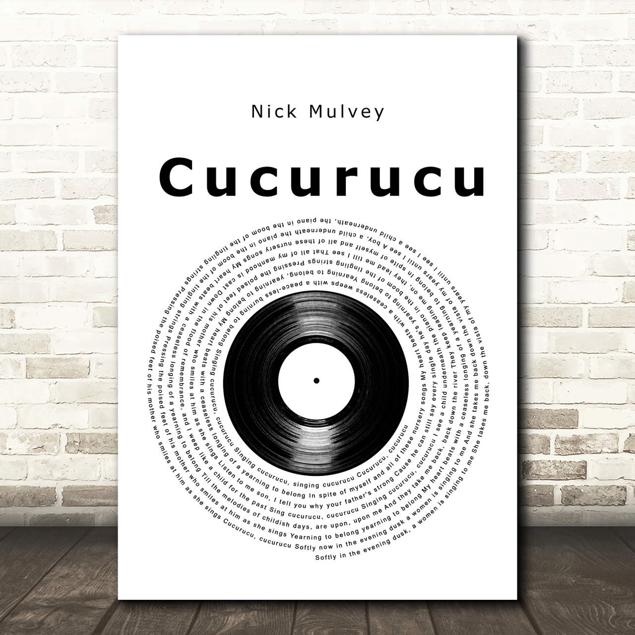 nick mulvey cucurucu vinyl record song lyric art print 8737