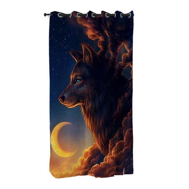 night guardian wolf could native american window curtain home decor 1410
