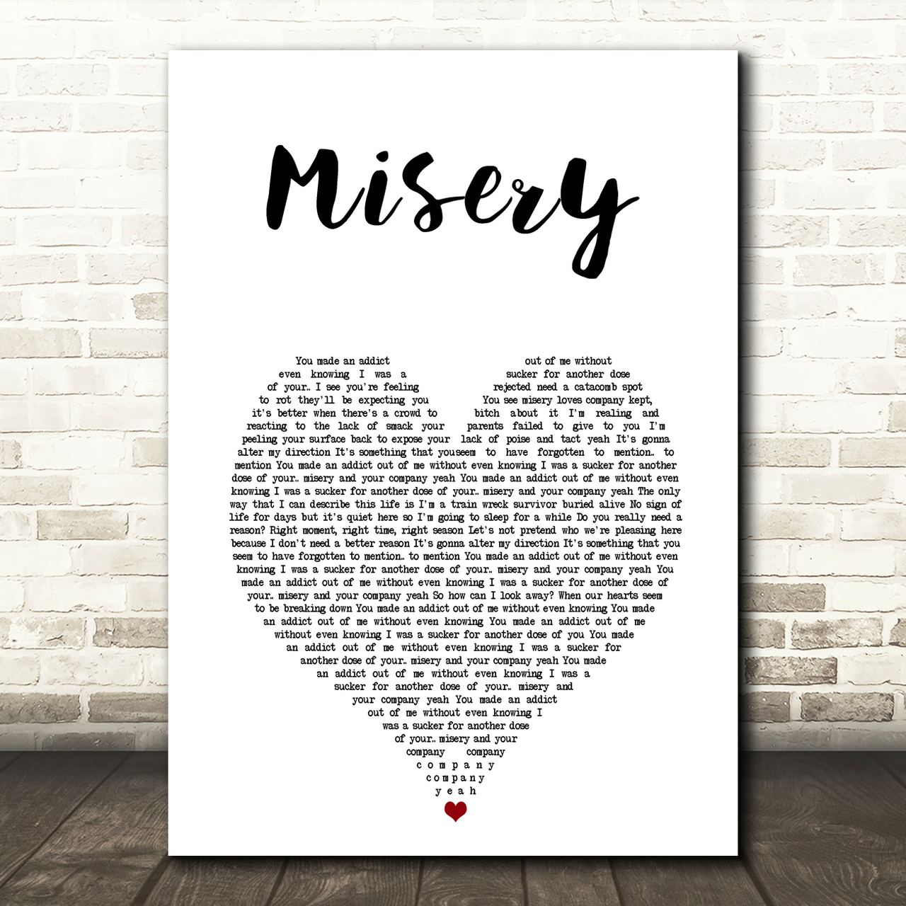 nonpoint misery white heart song lyric art print 8737