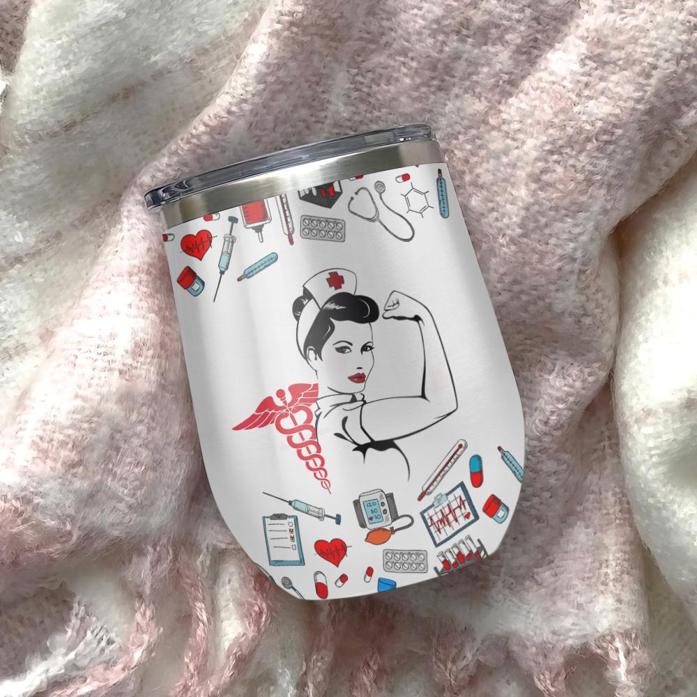 nurse caring strong essential strong nurse wine tumbler nurse gift wine tumbler 6103