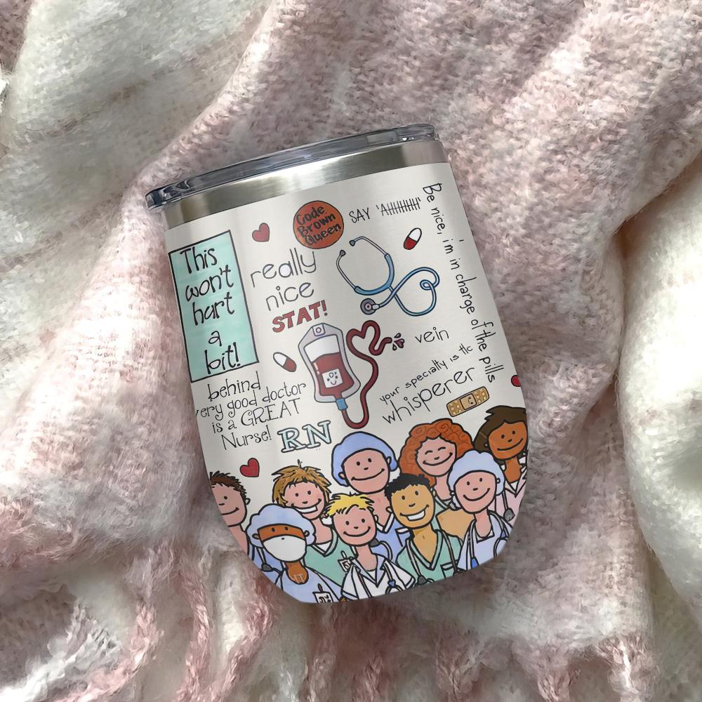 nurses are real angels nurse pattern wine tumbler nurses gift wine tumbler 8818