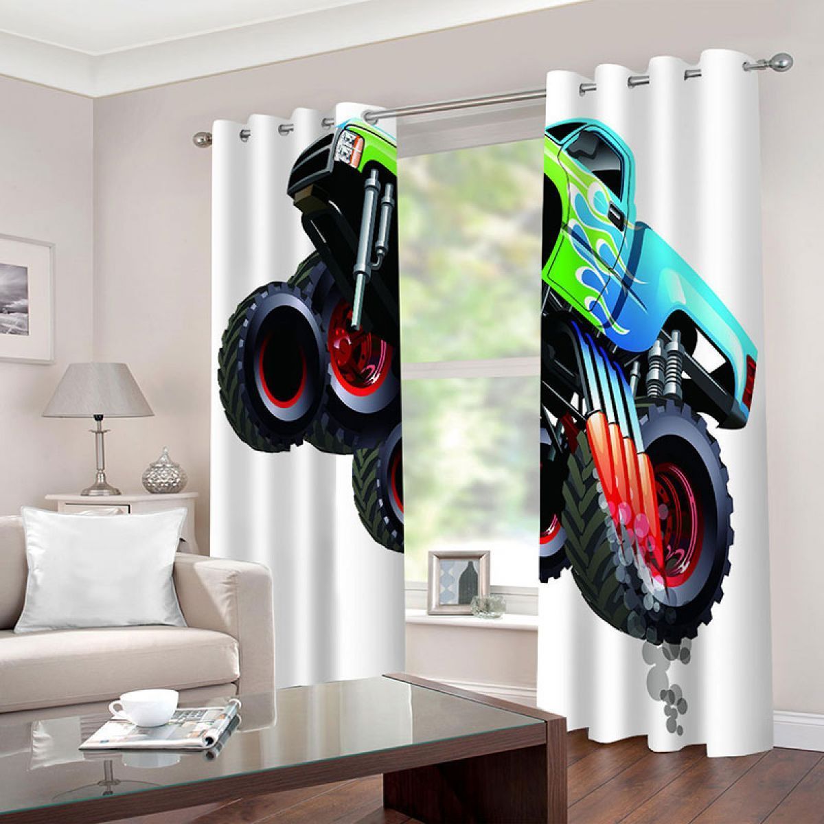 off road vehicle printed window curtain home decor 7108