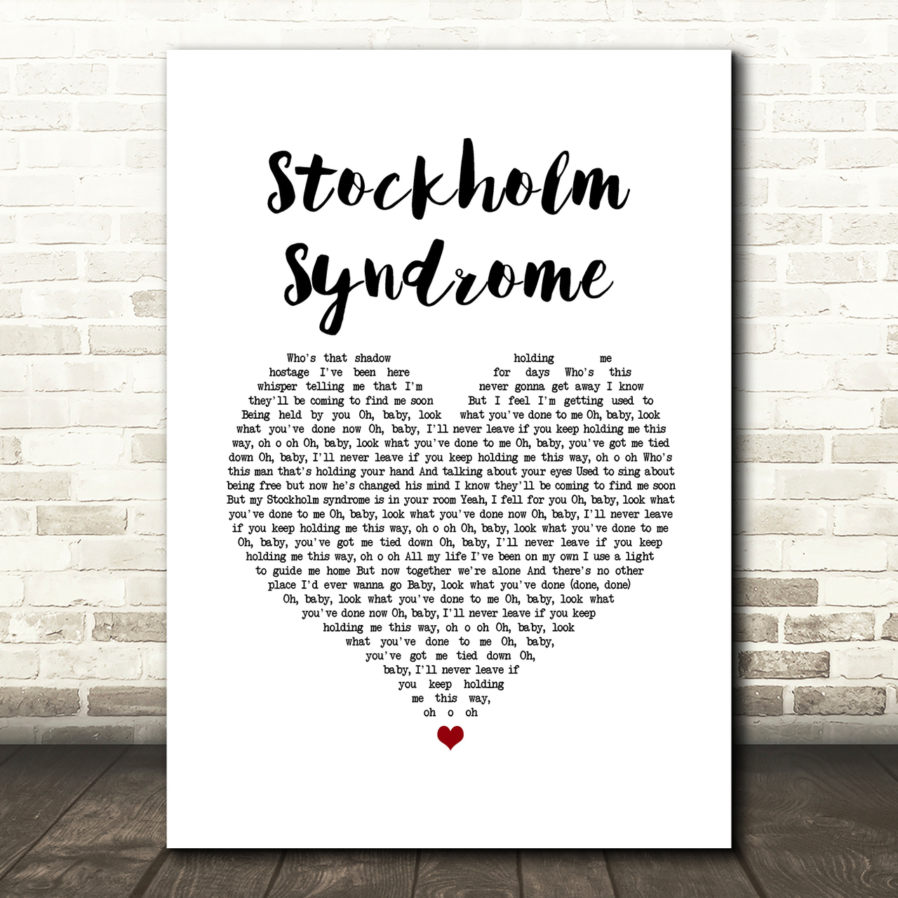 One Direction Stockholm Syndrome White Heart Song Lyric Art Print one direction stockholm syndrome white heart song lyric art print 6317