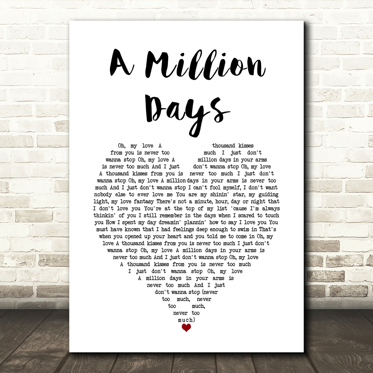 paul kalkbrenner a million days white heart song lyric art print 1050