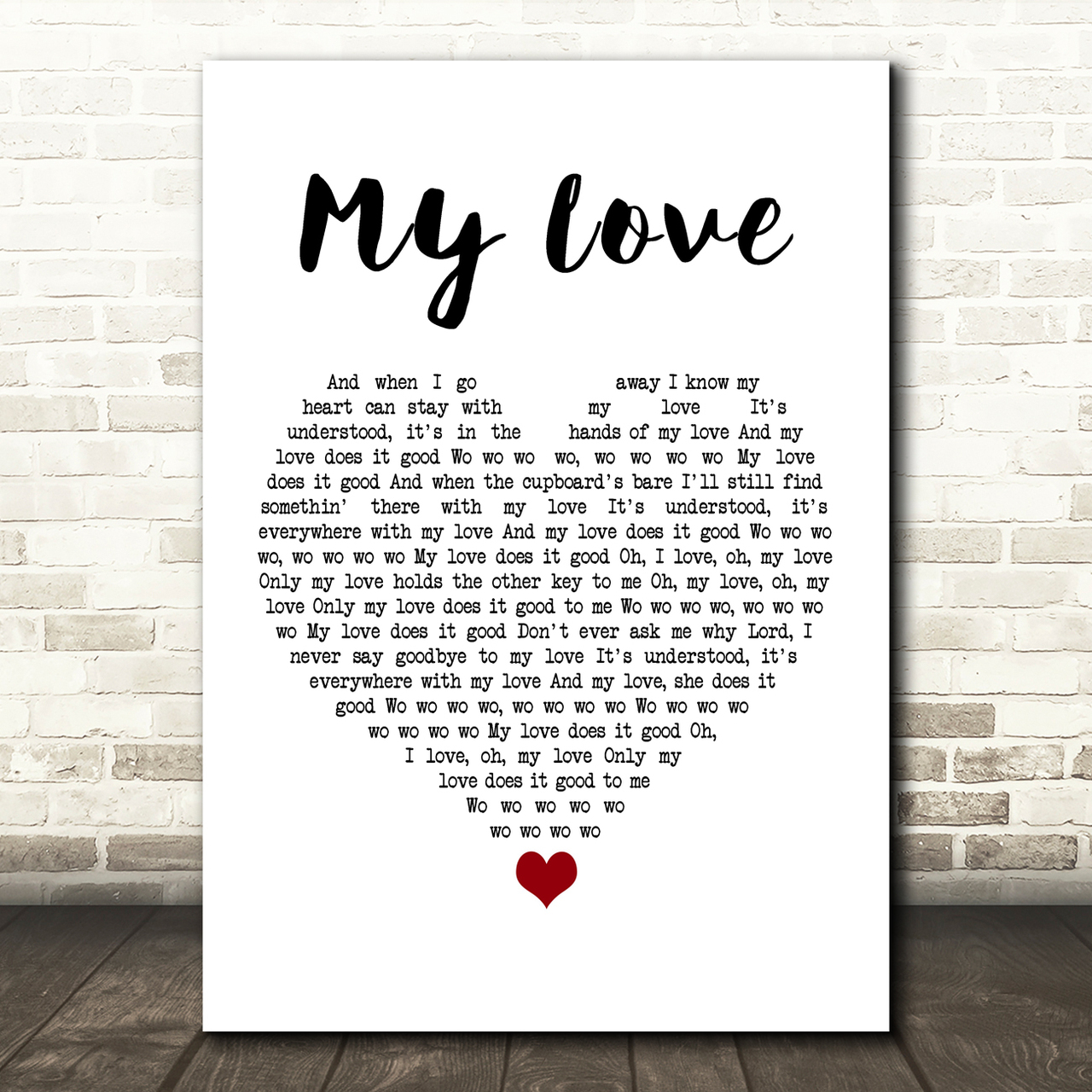 Paul McCartney & Wings My Love White Heart Song Lyric Art Print paul mccartney wings my love white heart song lyric art print 5862