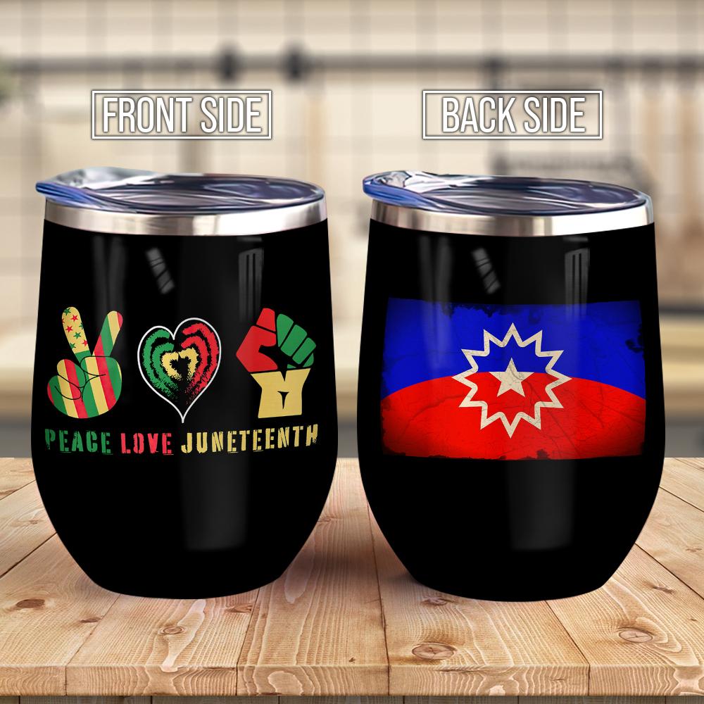 peace love juneteenth independence day africa american independence day african black coffee mug wine tumbler 8641