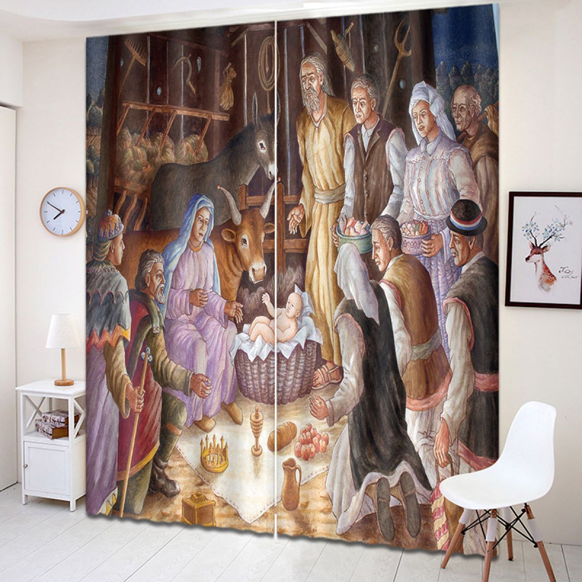 people celebrate for the baby printed window curtain home decor 5118