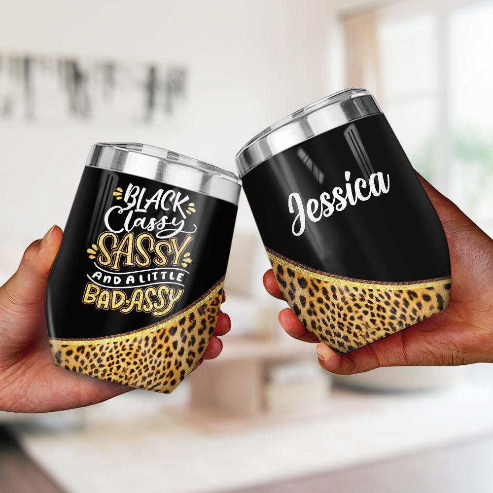 Personalized Classy Black Women Wine Tumbler personalized classy black women wine tumbler 8488