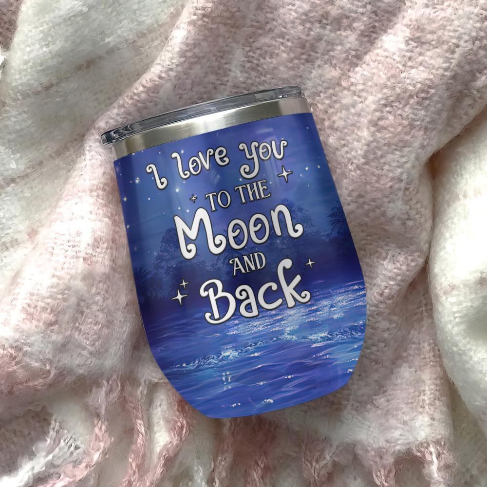 Personalized Dolphin Couple Love You To The Moon Wine Tumbler personalized dolphin couple love you to the moon wine tumbler 7094