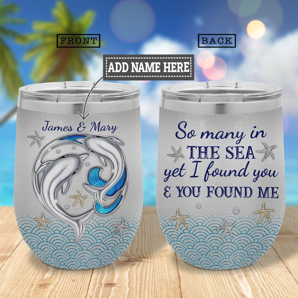 Personalized Dolphin Couple Wine Tumbler personalized dolphin couple wine tumbler 4942