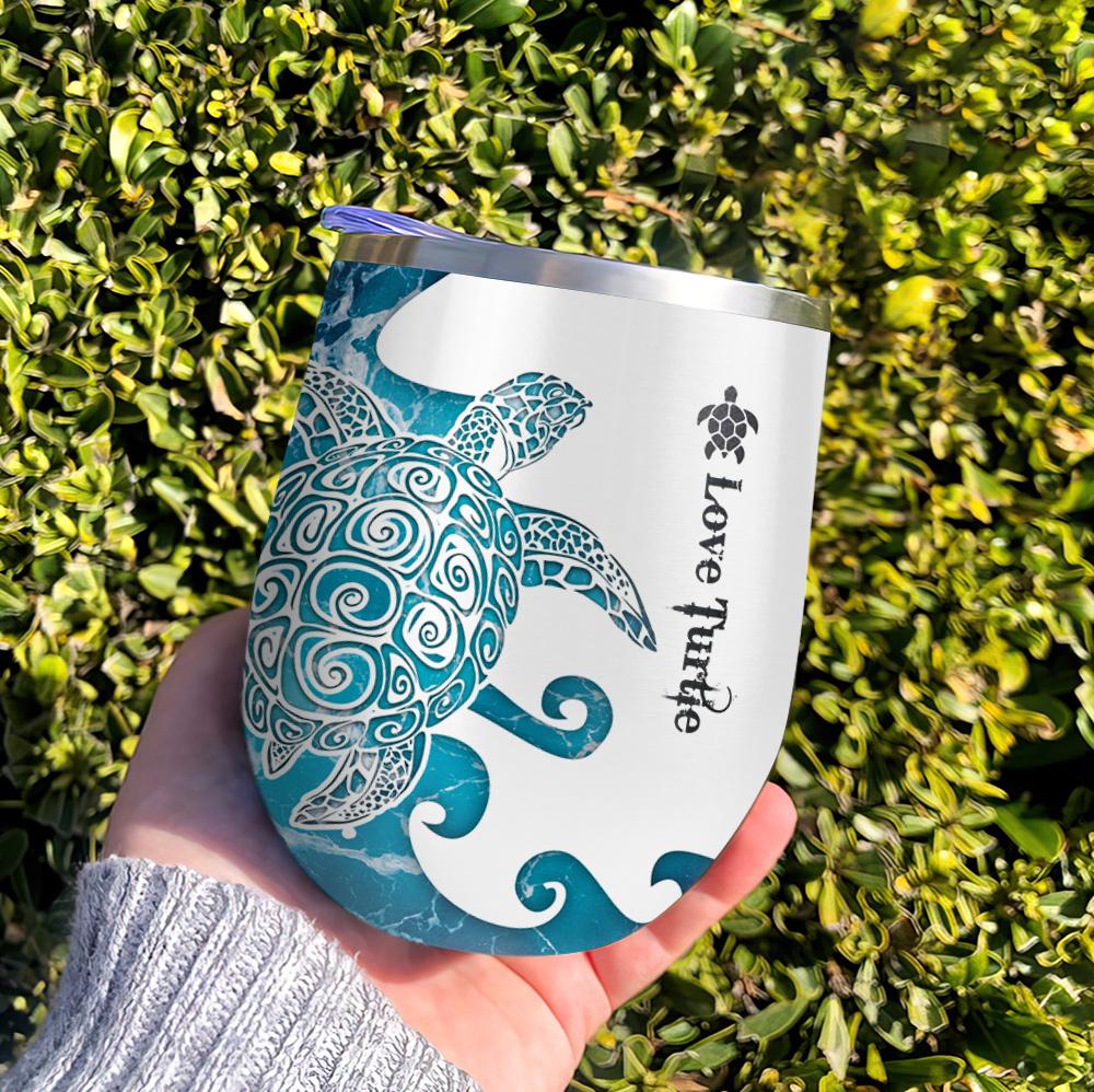 Personalized Love Turtle Wine Tumbler personalized love turtle wine tumbler 7700