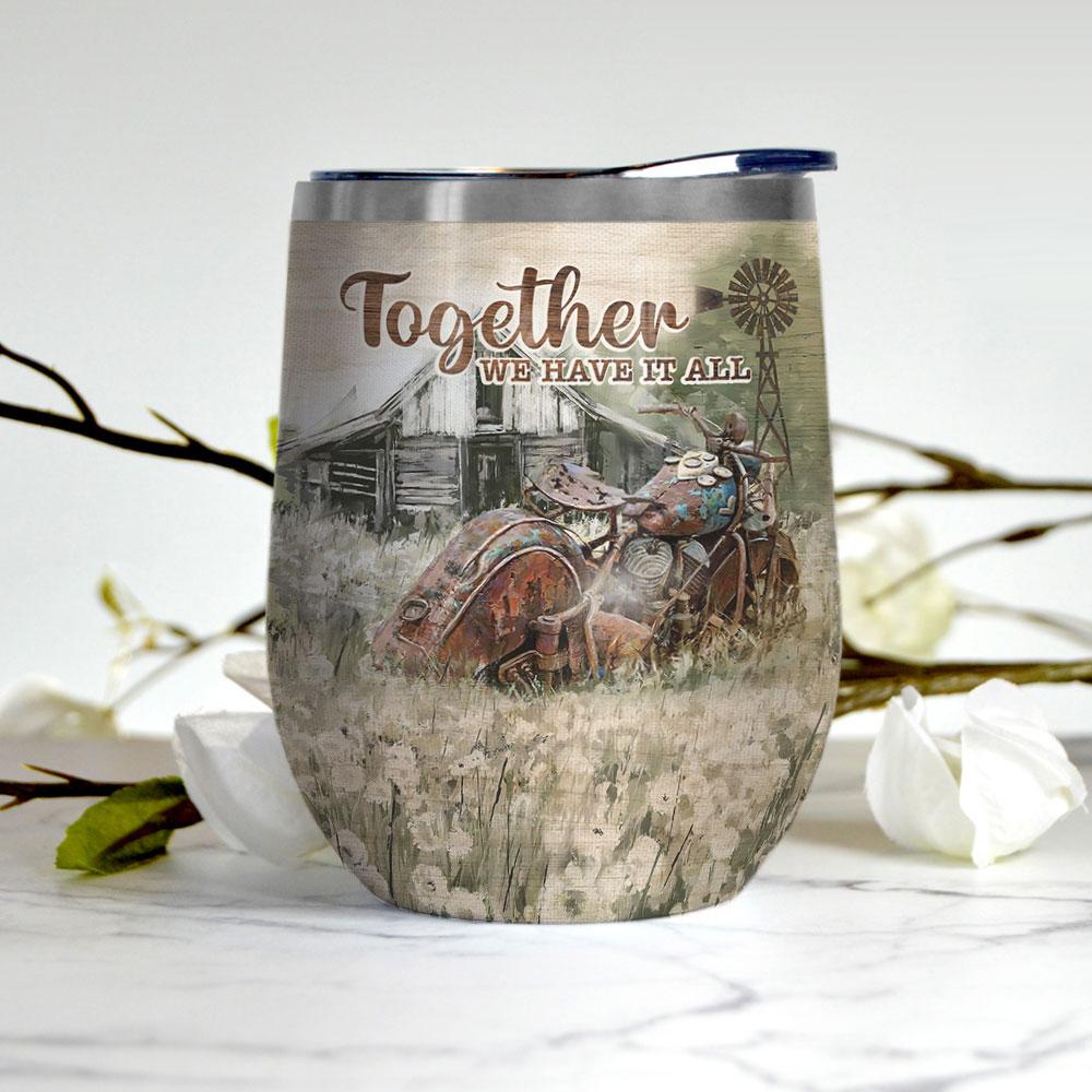 Personalized Motorcycle Couple Customized Wine Tumbler personalized motorcycle couple customized wine tumbler 2820
