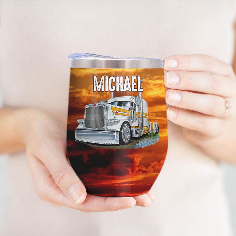 personalized truck couple to my husband wine tumbler 2188