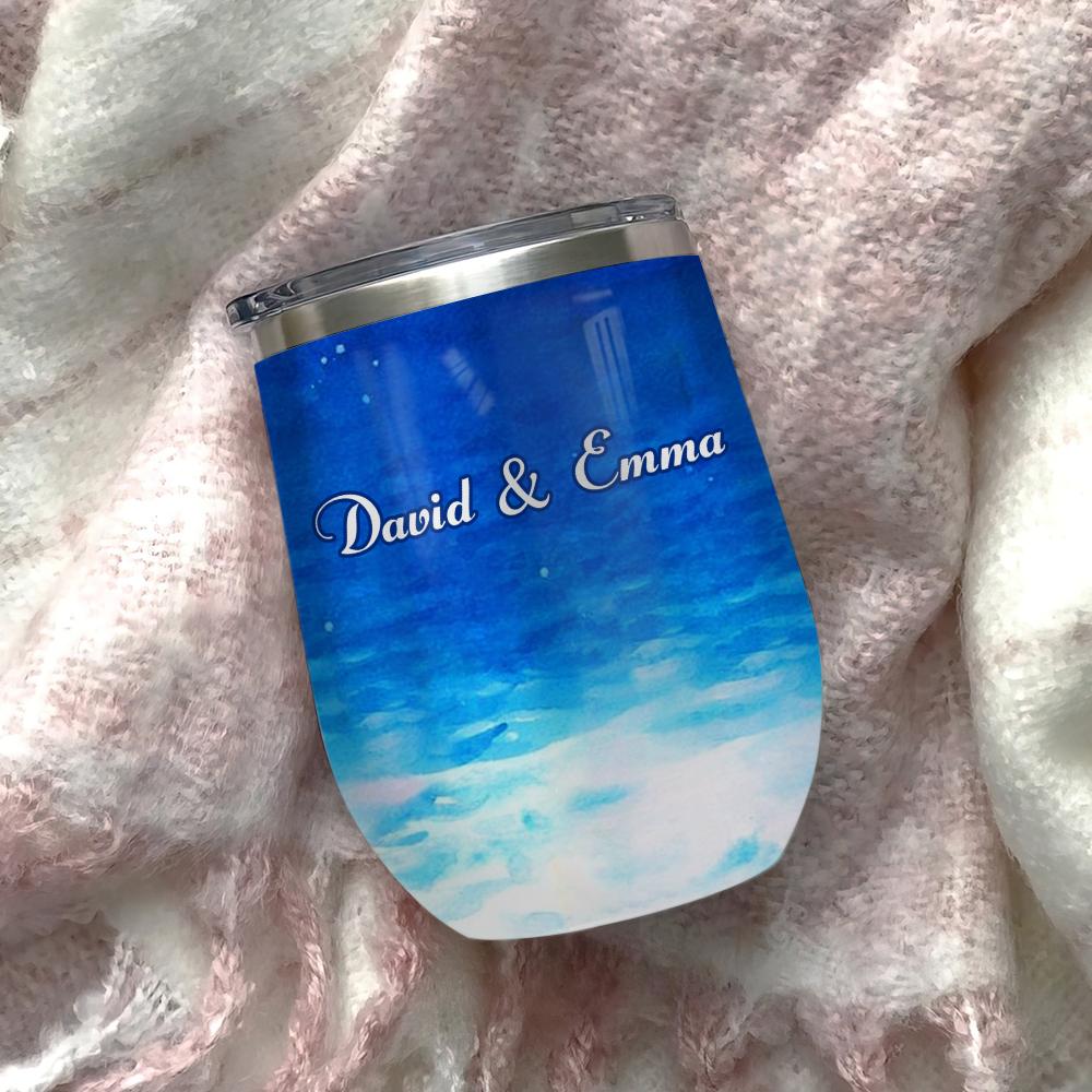 Personalized Turtle Couple Gift Wine Tumbler personalized turtle couple gift wine tumbler 6817