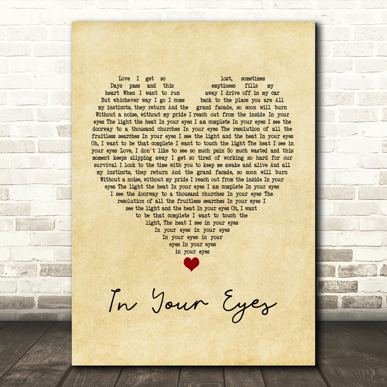 peter gabriel in your eyes vintage heart song lyric music print 3951