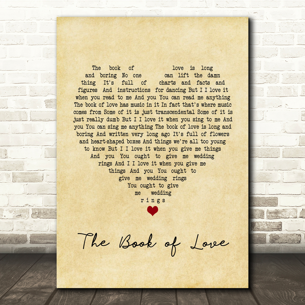 peter gabriel the book of love vintage heart song lyric music print 6206