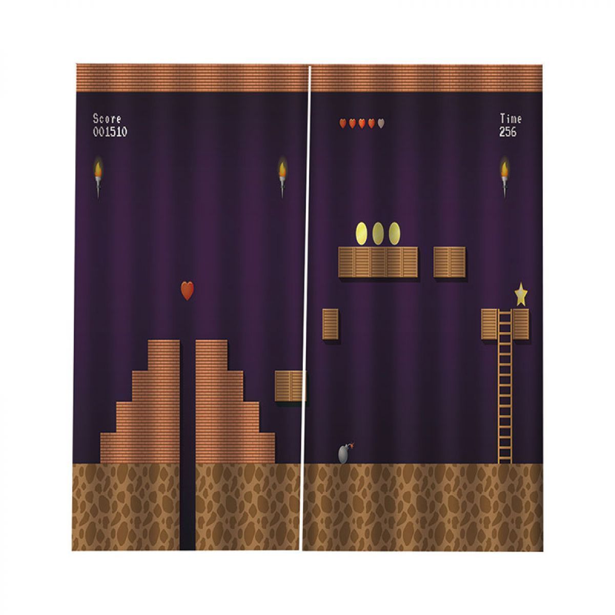 Playing Game Dark Blue Printed Window Curtain Home Decor playing game dark blue printed window curtain home decor 2927