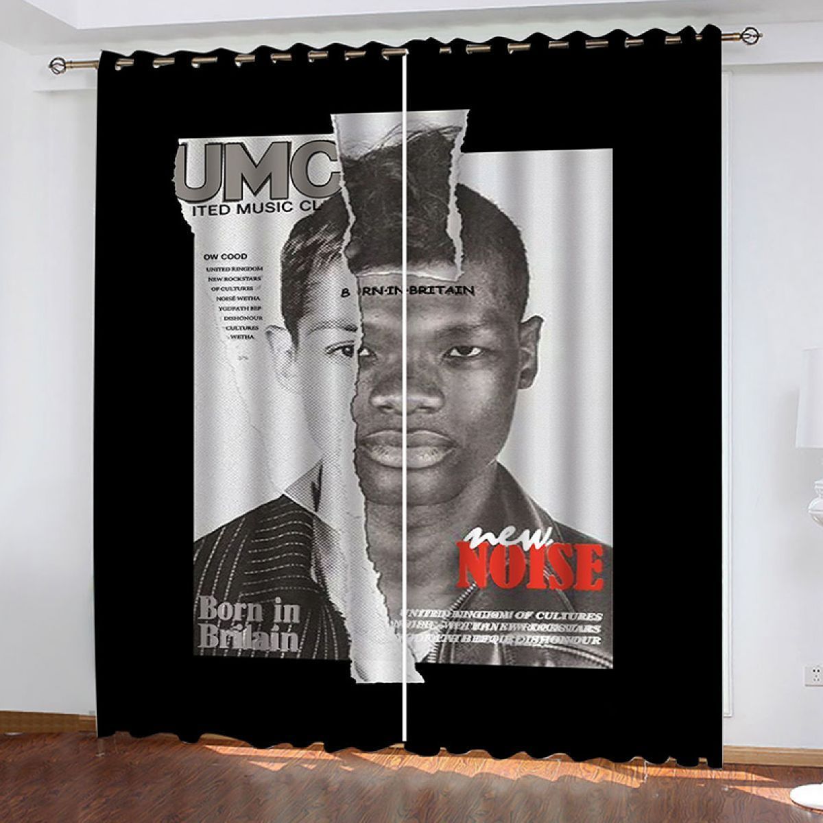 Poster Man Black Man Printed Window Curtain Home Decor poster man black man printed window curtain home decor 5762