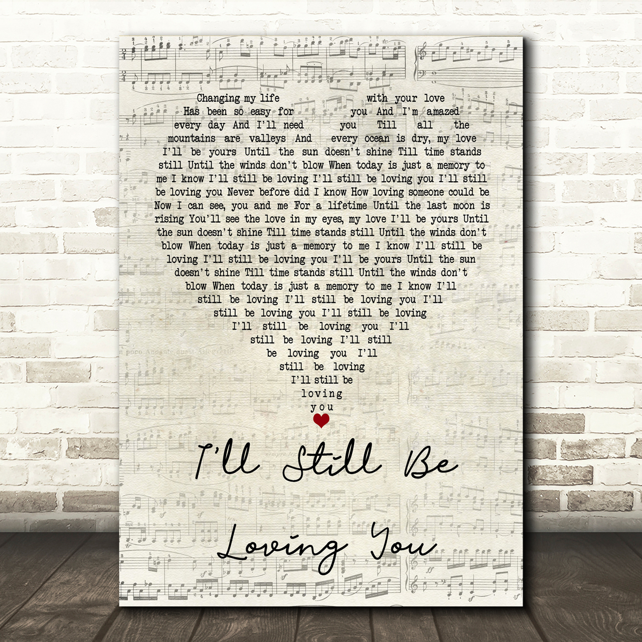restless heart ill still be loving you script heart song lyric music print 8251