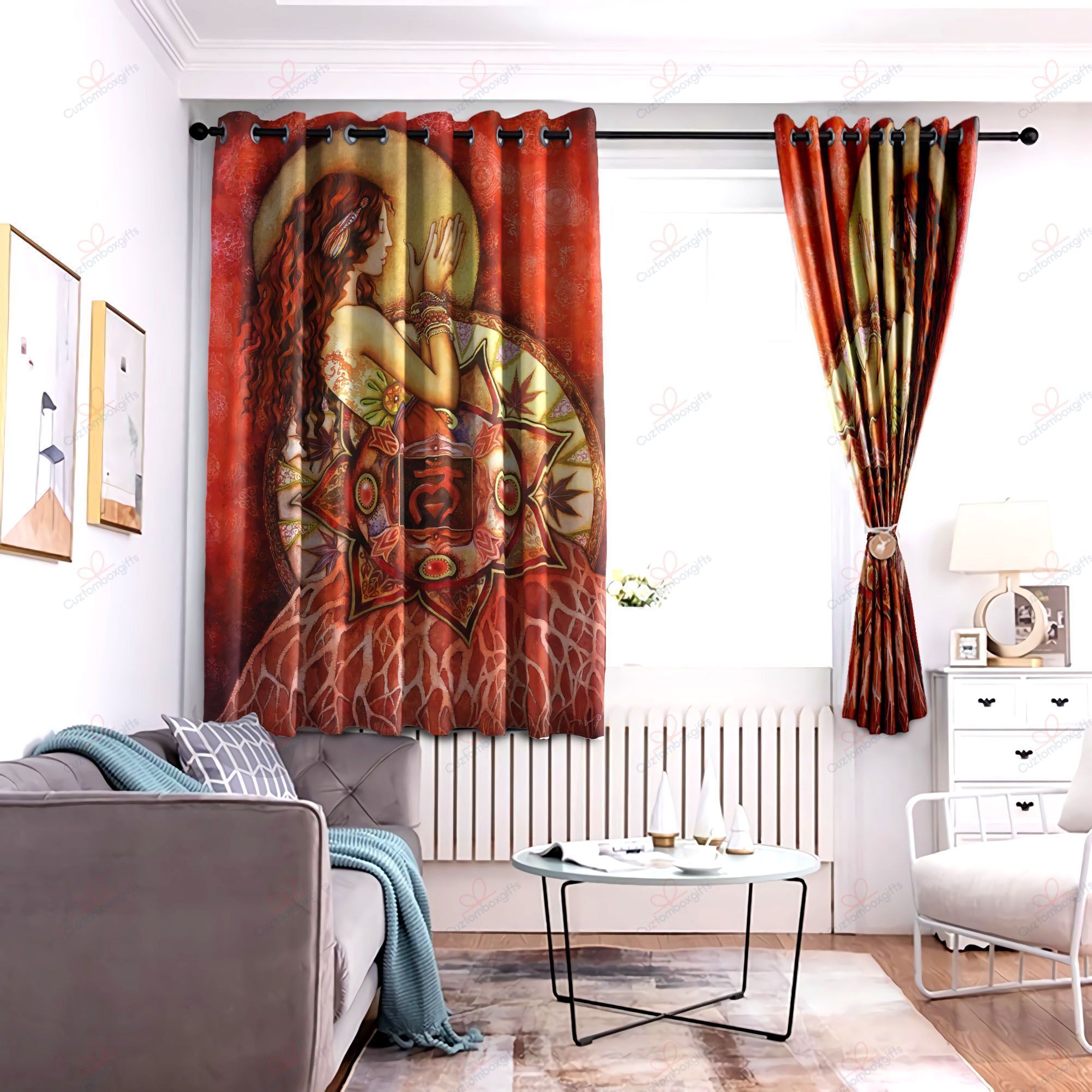 ruby muladhara printed window curtain home decor 2665
