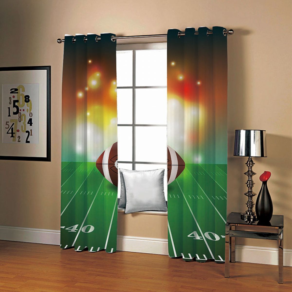 rugby in stadium printed window curtain home decor 2126