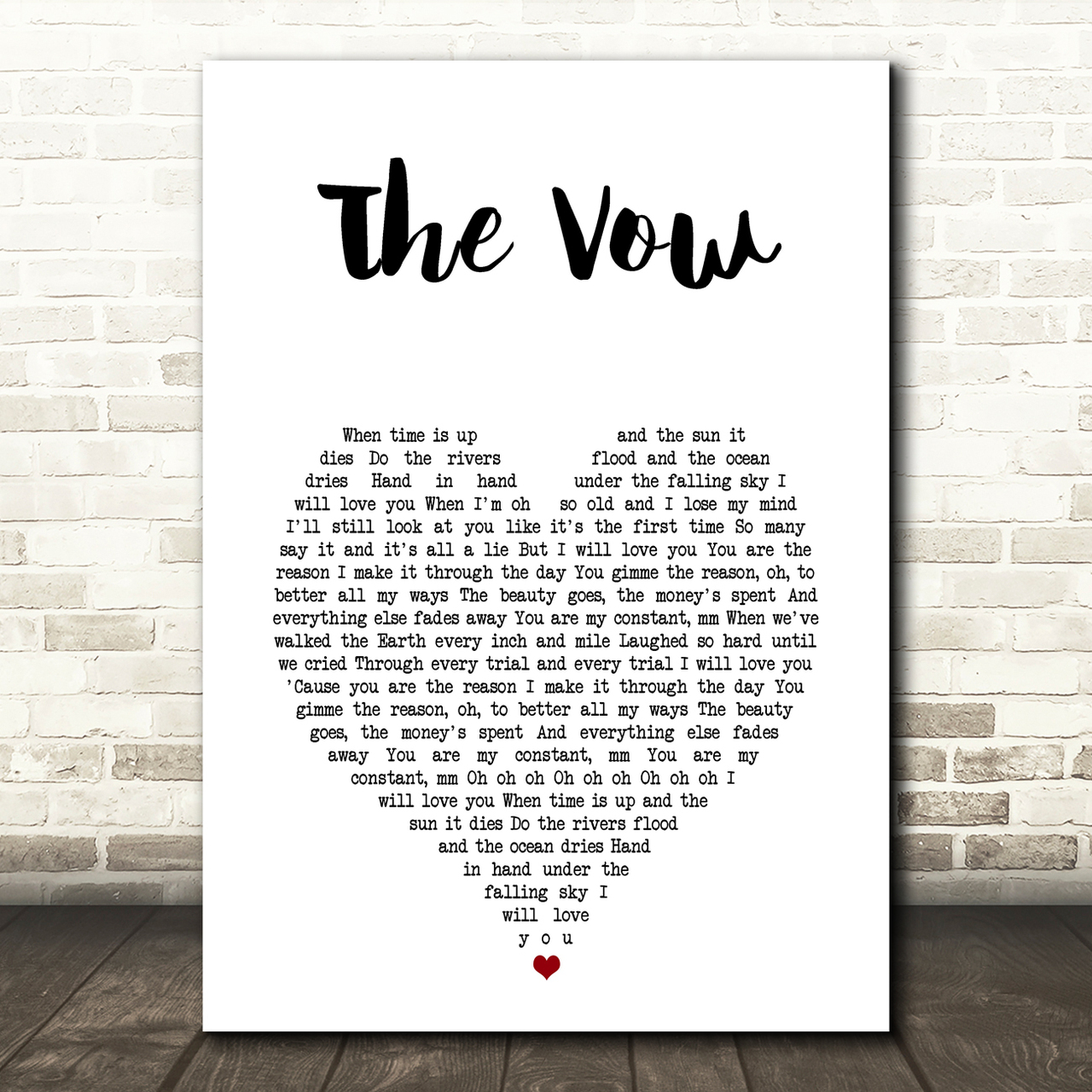Ruth-Anne Cunningham The Vow White Heart Song Lyric Art Print ruth anne cunningham the vow white heart song lyric art print 4721