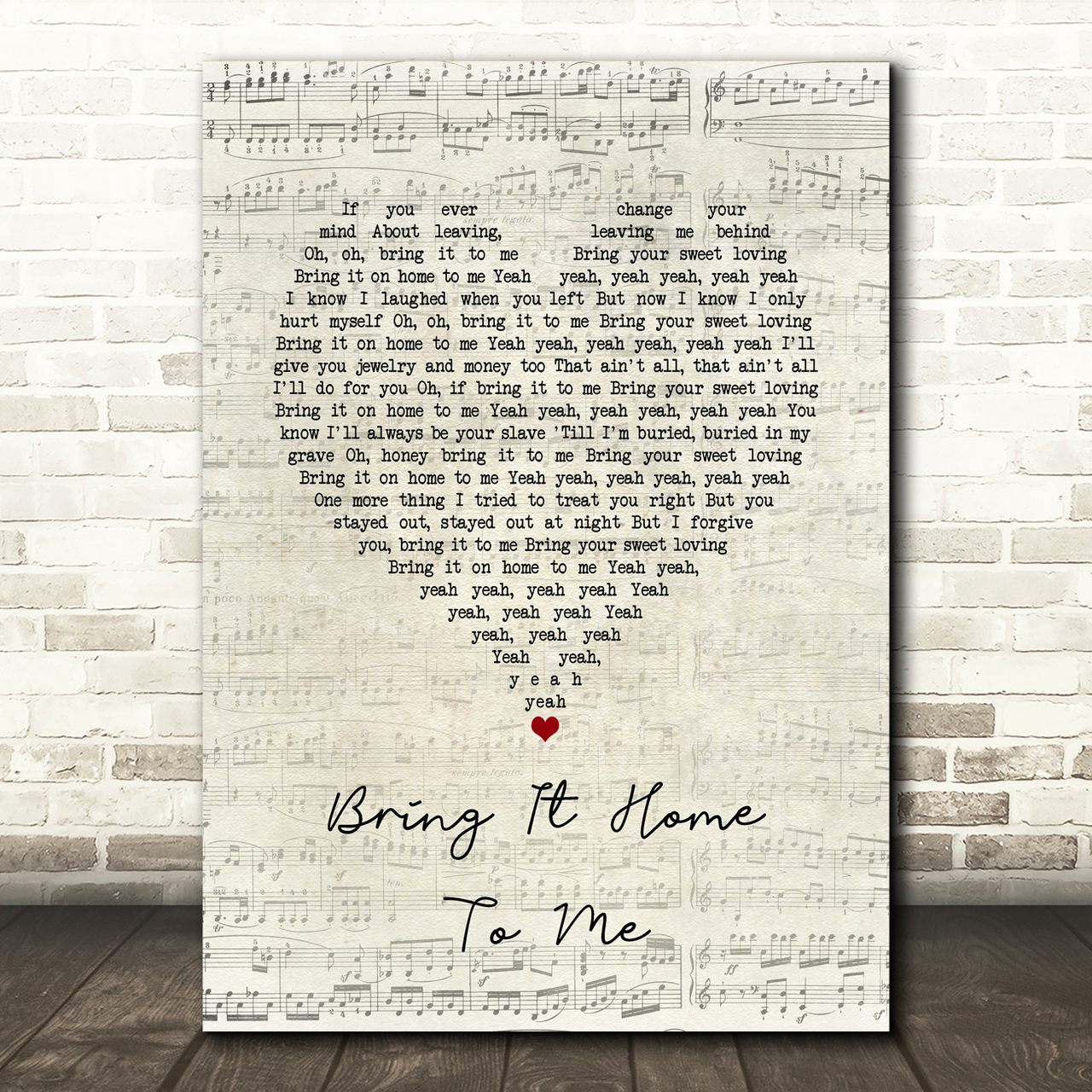sam cooke bring it home to me script heart song lyric quote music poster print 6703