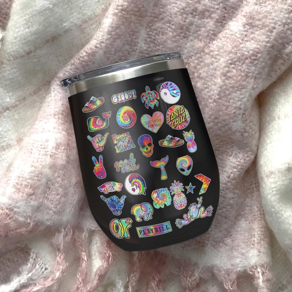 save the world raise a hippie flower child hippie stickers funny hippie gift wine tumbler 6085