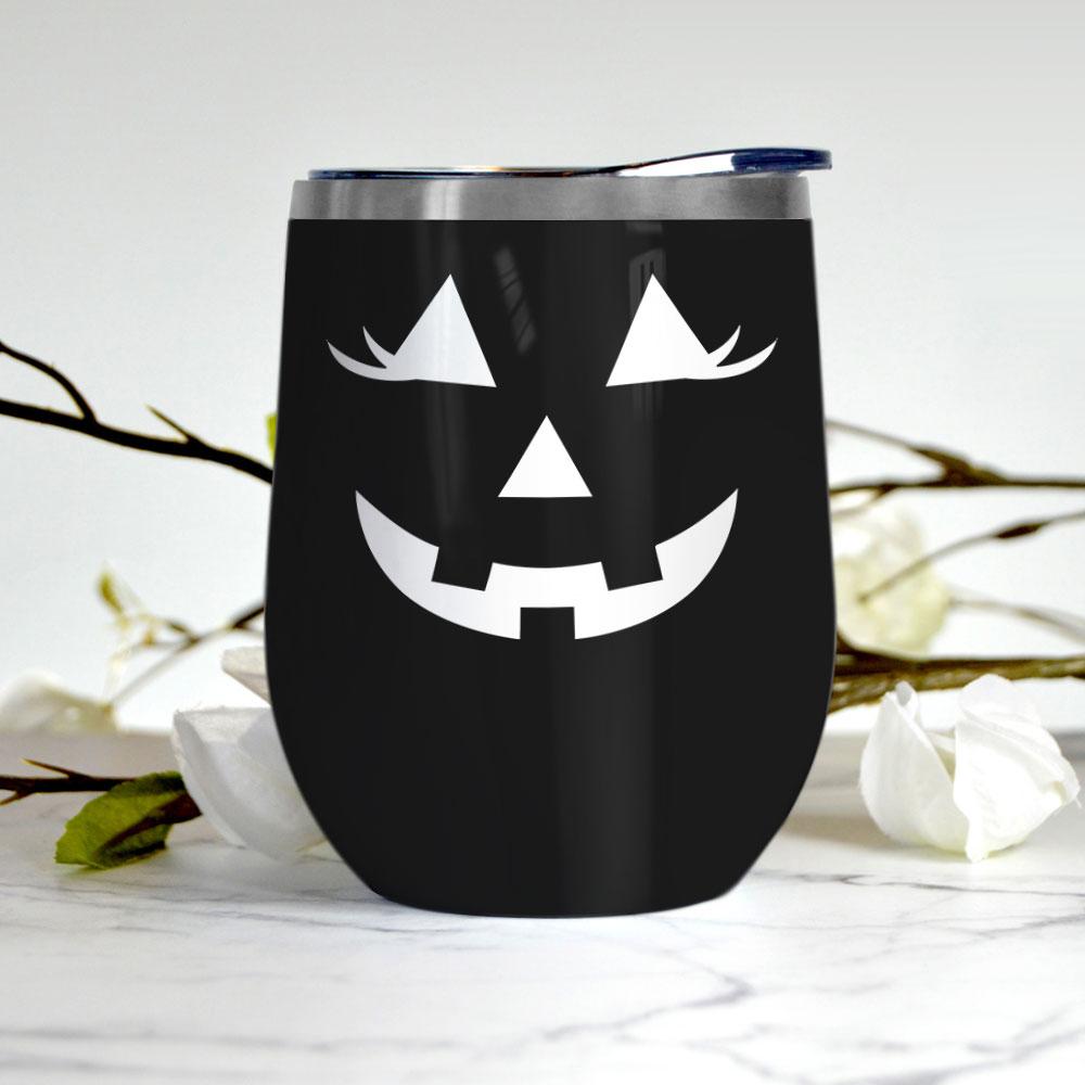 scary ghost eyes nightmare halloween boo ghost scary pumpkin trick or treat halloween wine tumbler 1991