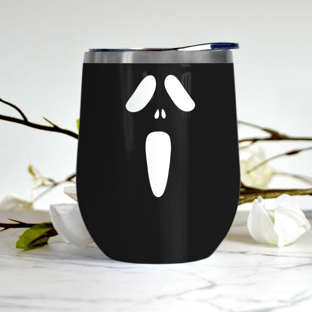 scary ghost eyes nightmare halloween boo ghost scary pumpkin trick or treat halloween wine tumbler 2325