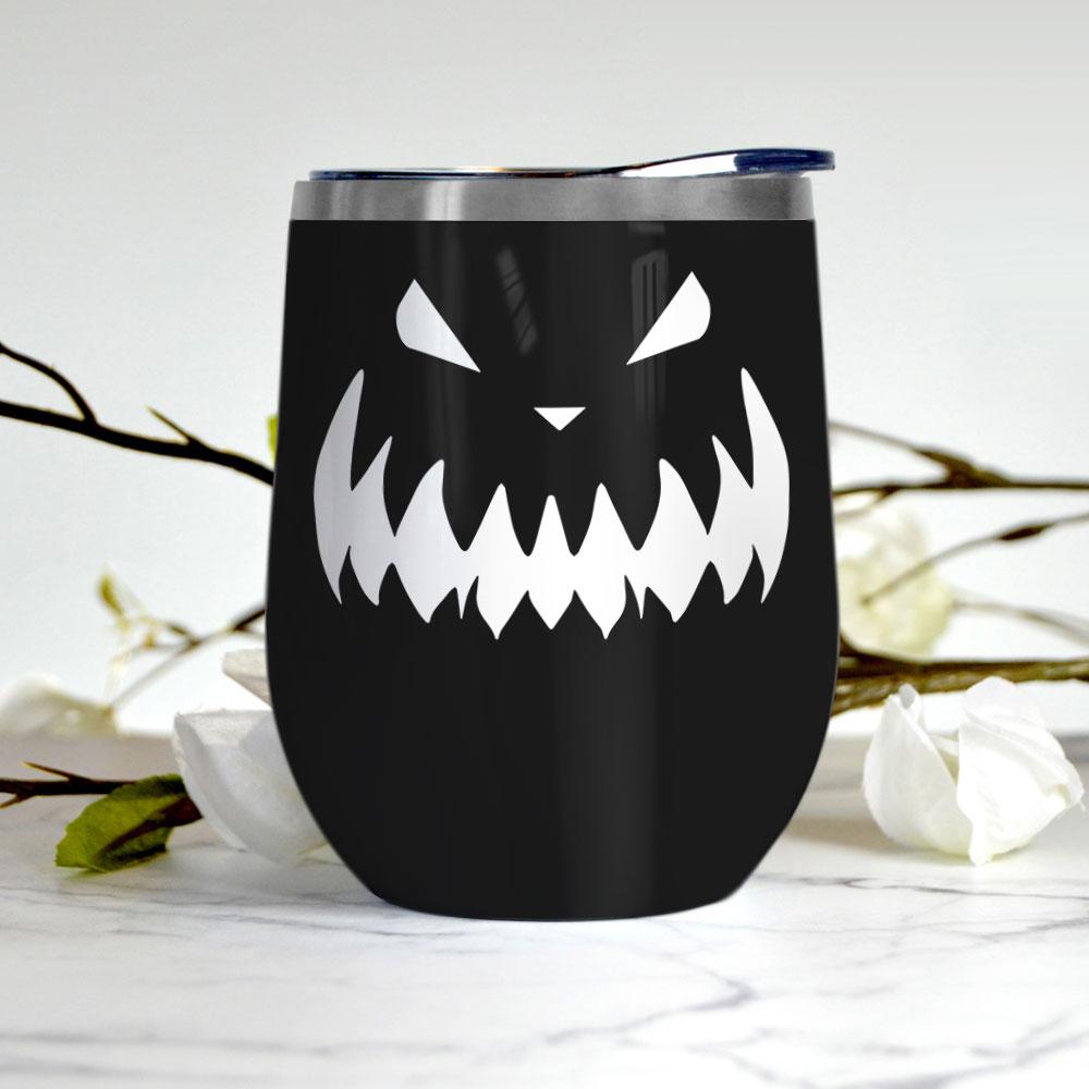 scary ghost eyes nightmare halloween boo ghost scary pumpkin trick or treat halloween wine tumbler 2456