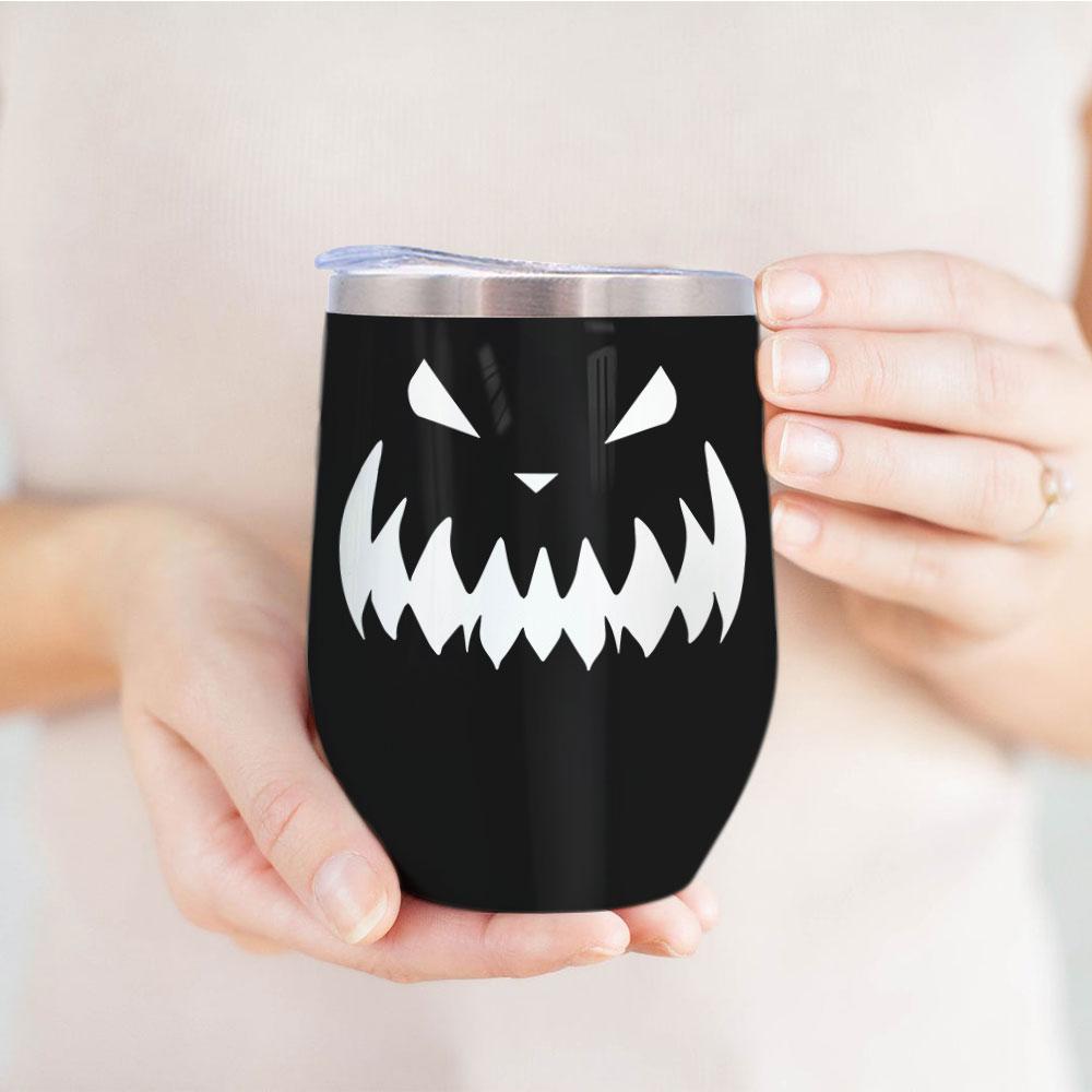 scary ghost eyes nightmare halloween boo ghost scary pumpkin trick or treat halloween wine tumbler 3232