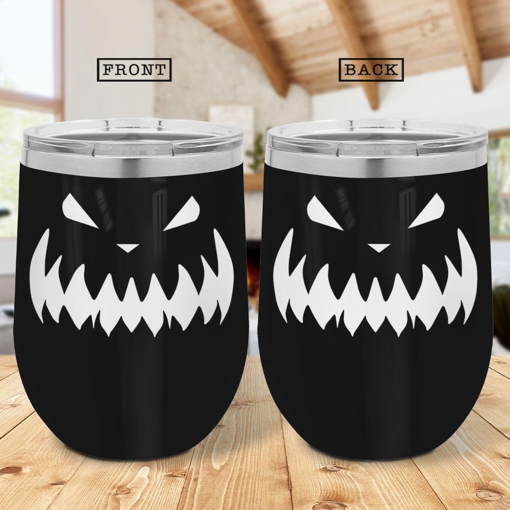 scary ghost eyes nightmare halloween boo ghost scary pumpkin trick or treat halloween wine tumbler 4197