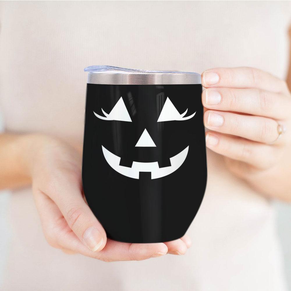 scary ghost eyes nightmare halloween boo ghost scary pumpkin trick or treat halloween wine tumbler 6470