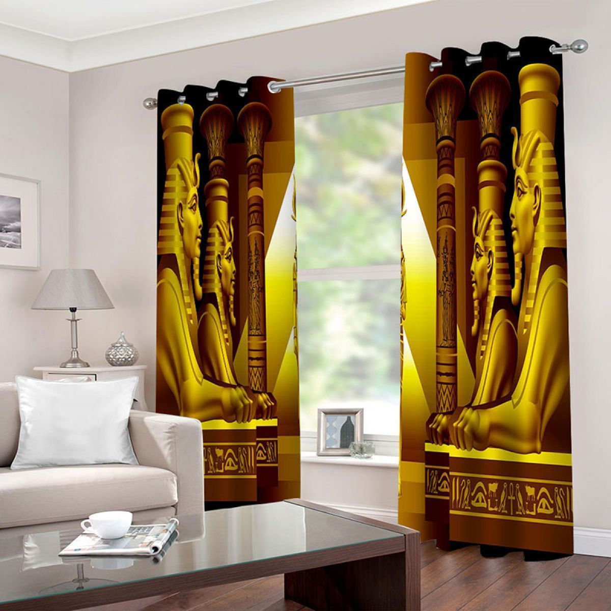 sculptures of god printed window curtain home decor 3052