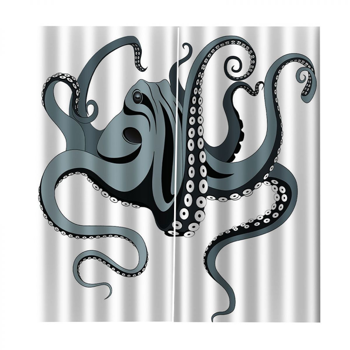 Sea Octopus White Background Printed Window Curtain Home Decor sea octopus white background printed window curtain home decor 2191