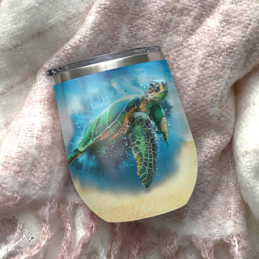 sea turtle wisdom gift for turtle lover present idea for turtle lover wine tumbler 3395