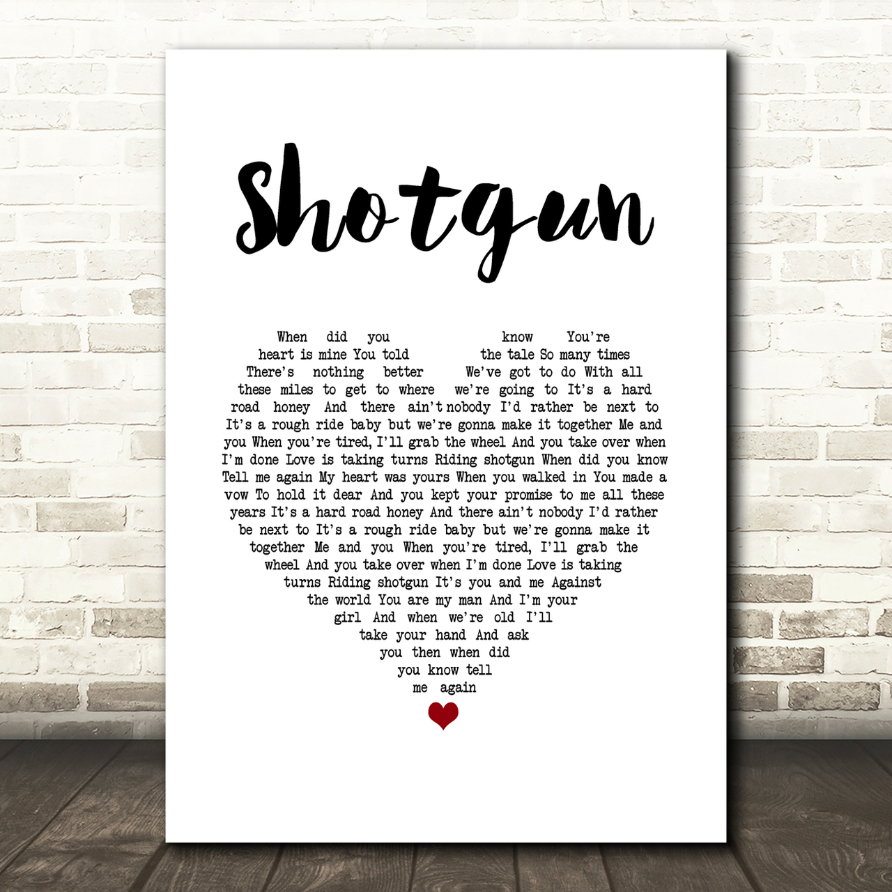 Sean McConnell Shotgun White Heart Song Lyric Art Print sean mcconnell shotgun white heart song lyric art print 7952