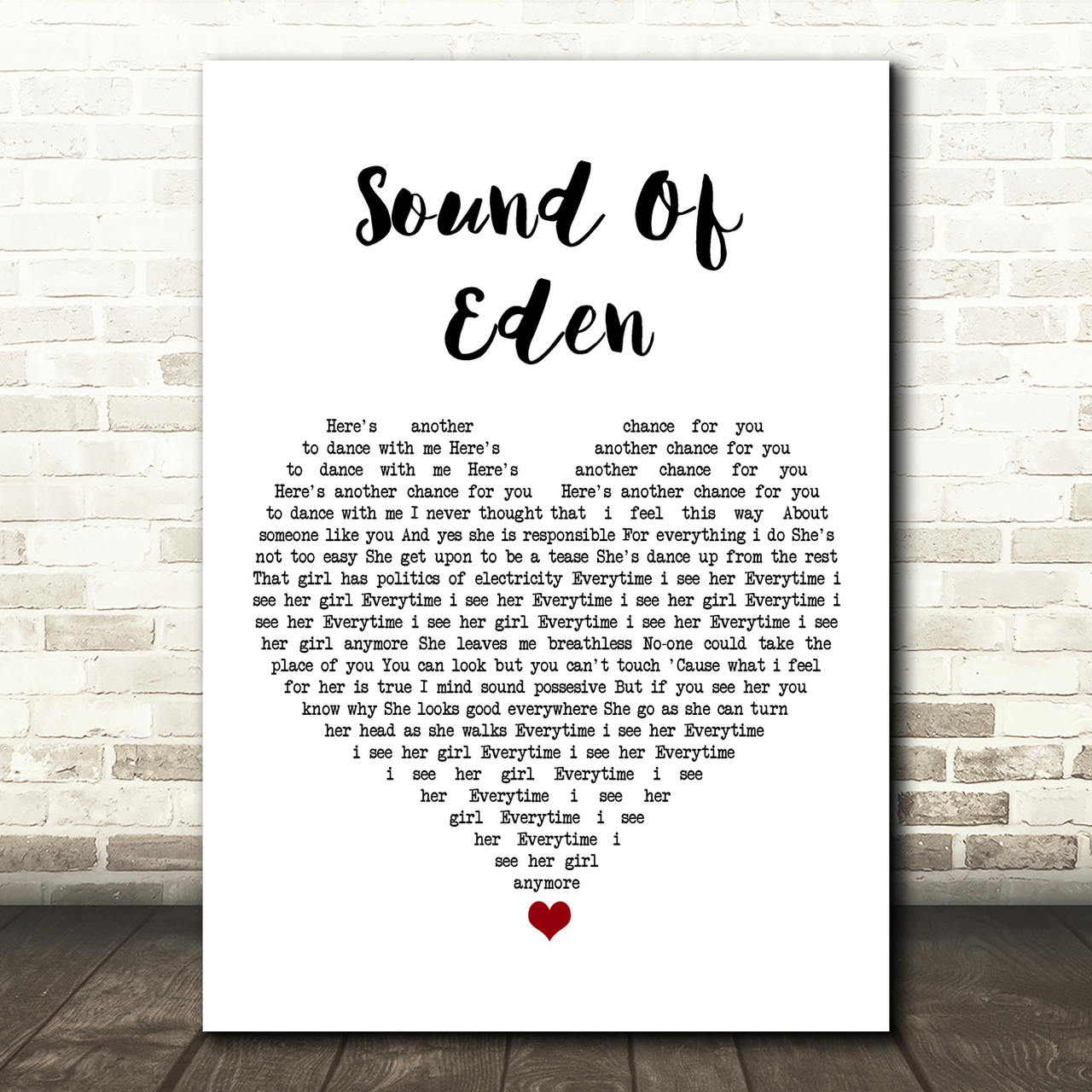 shades of rhythm sound of eden white heart song lyric art print 6584