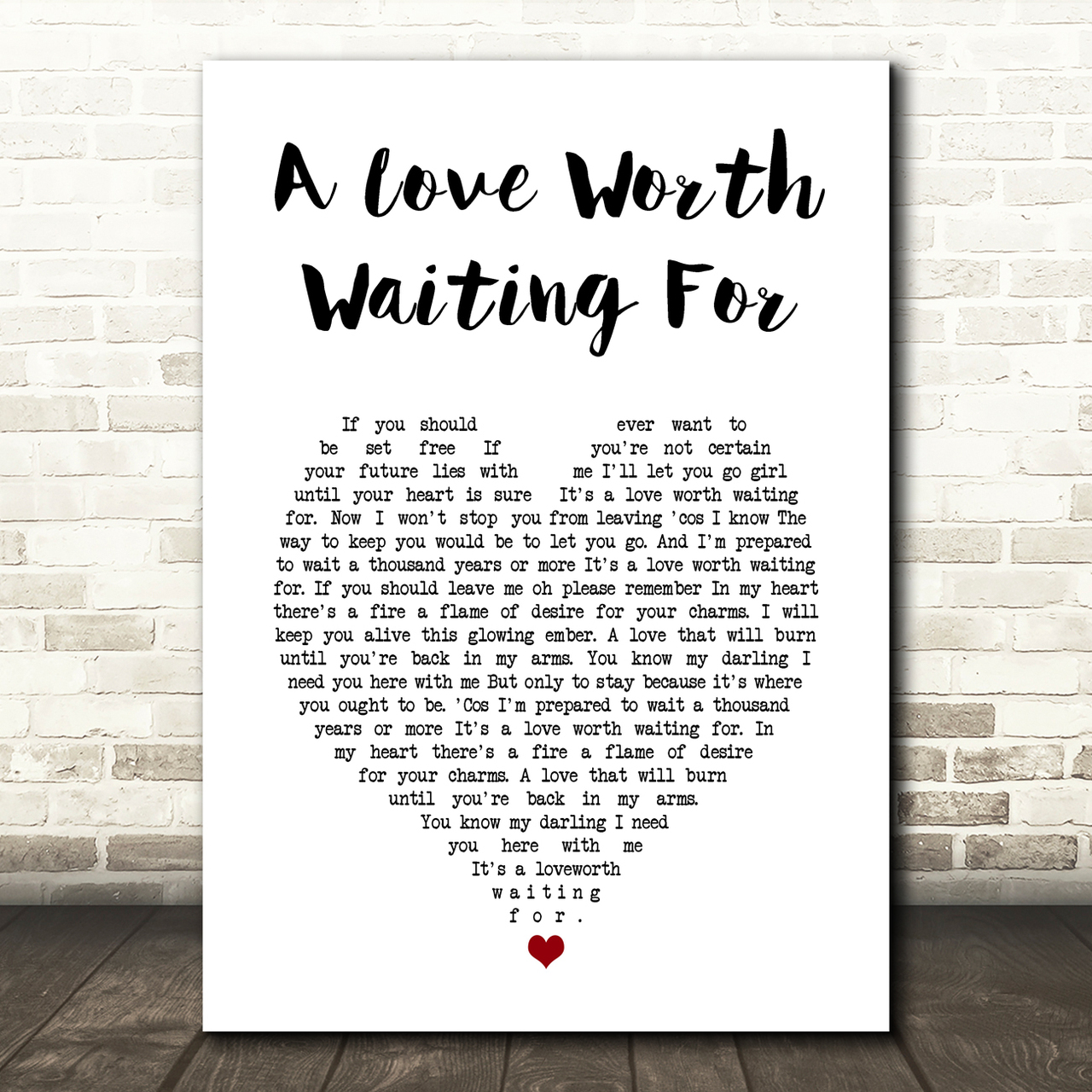 shakin stevens a love worth waiting for white heart song lyric art print 7373