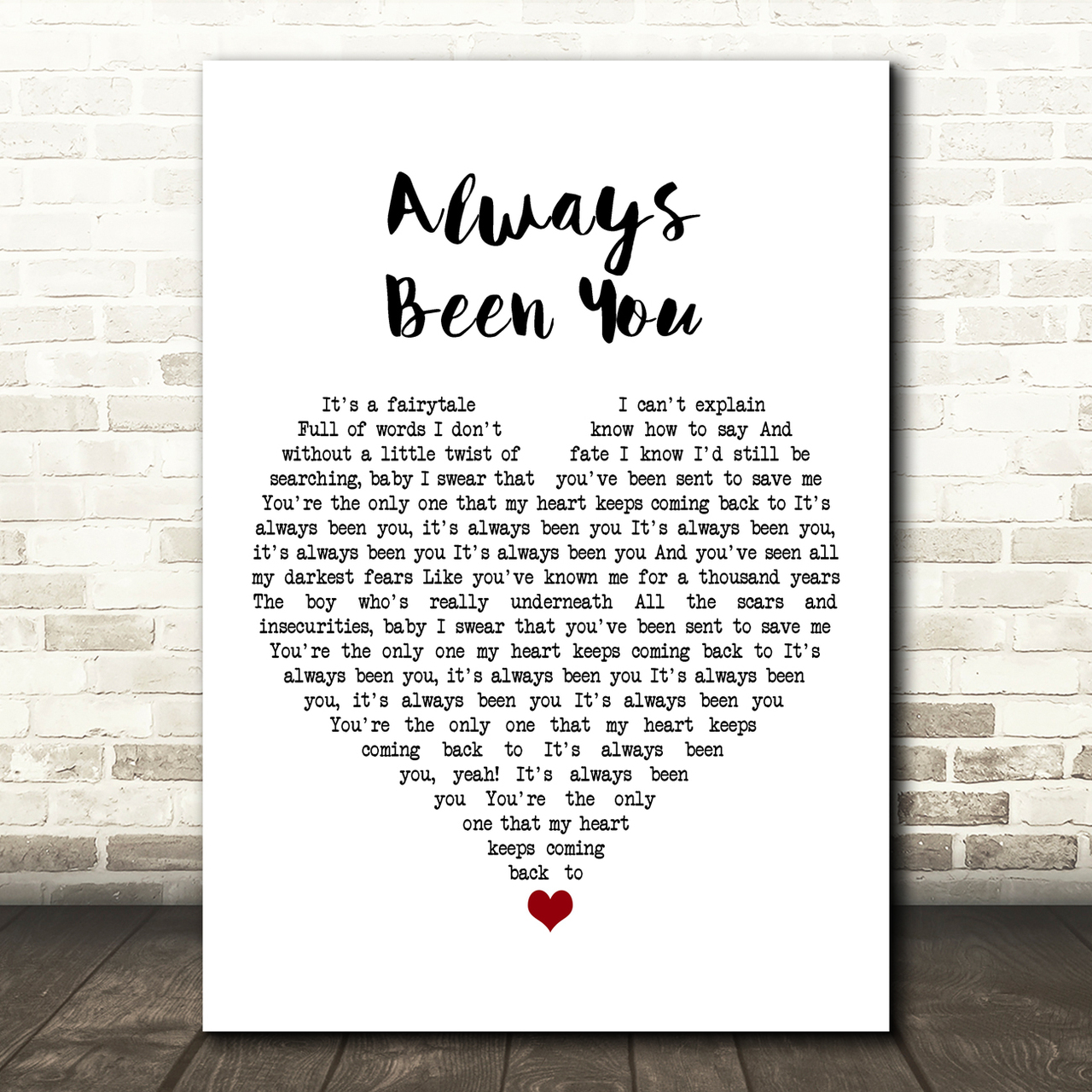 Shawn Mendes Always Been You White Heart Song Lyric Art Print shawn mendes always been you white heart song lyric art print 1445