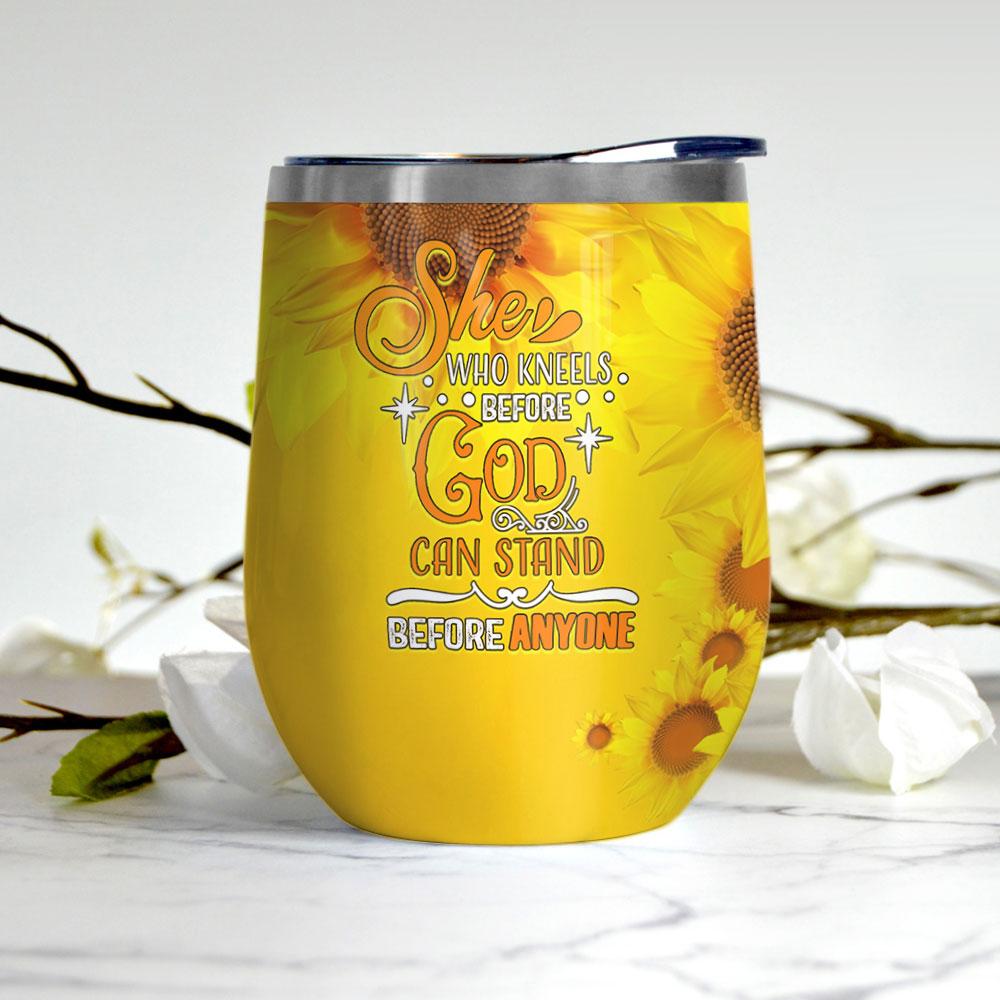 she who kneels before god can stand before anyone afro women black girl african magic black queen wine tumbler 4725