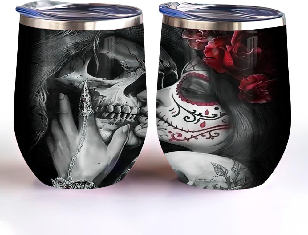 skull couple we got this together skull lovers wine tumbler skull lover gift wine tumbler 3978
