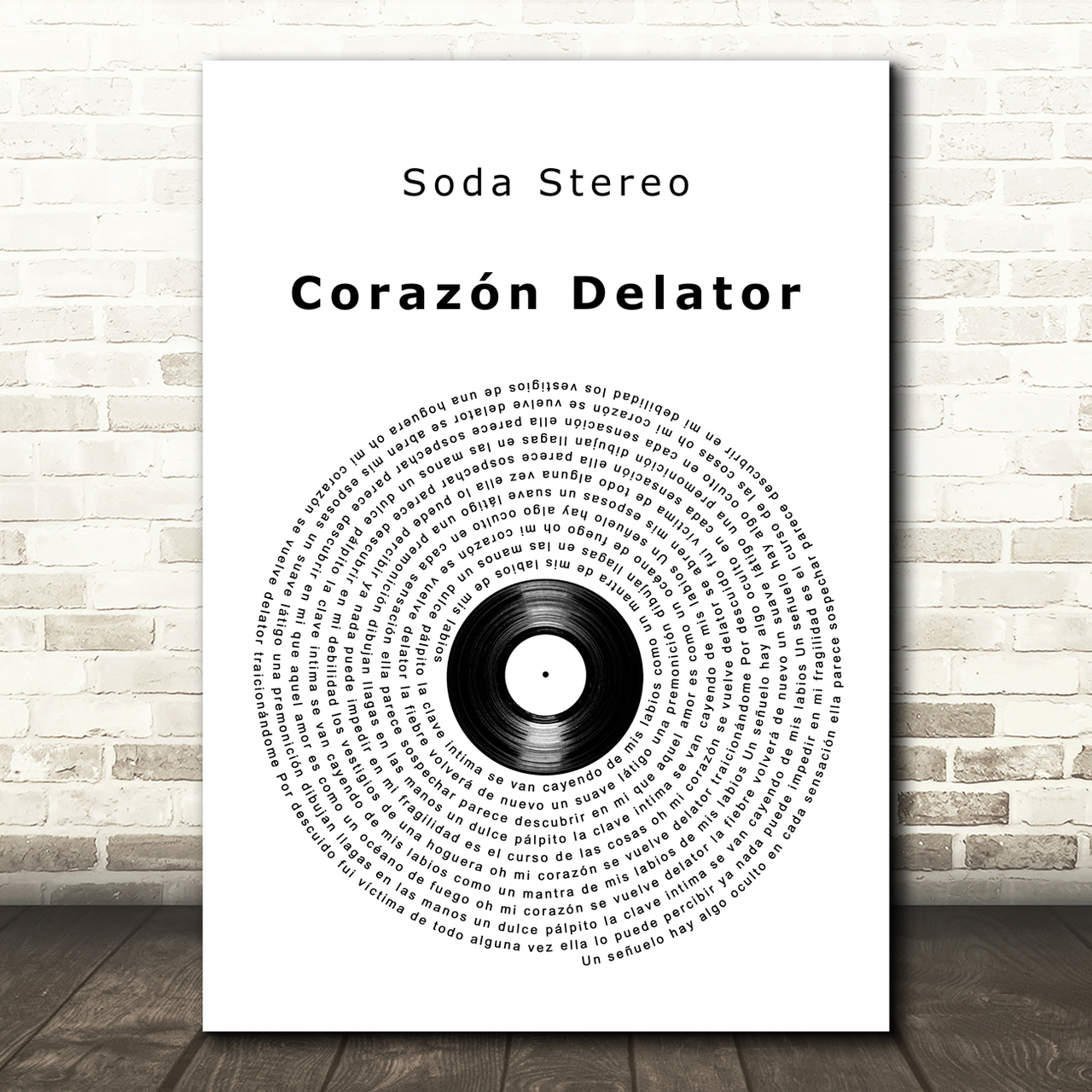 soda stereo corazelator vinyl record song lyric art print 6571