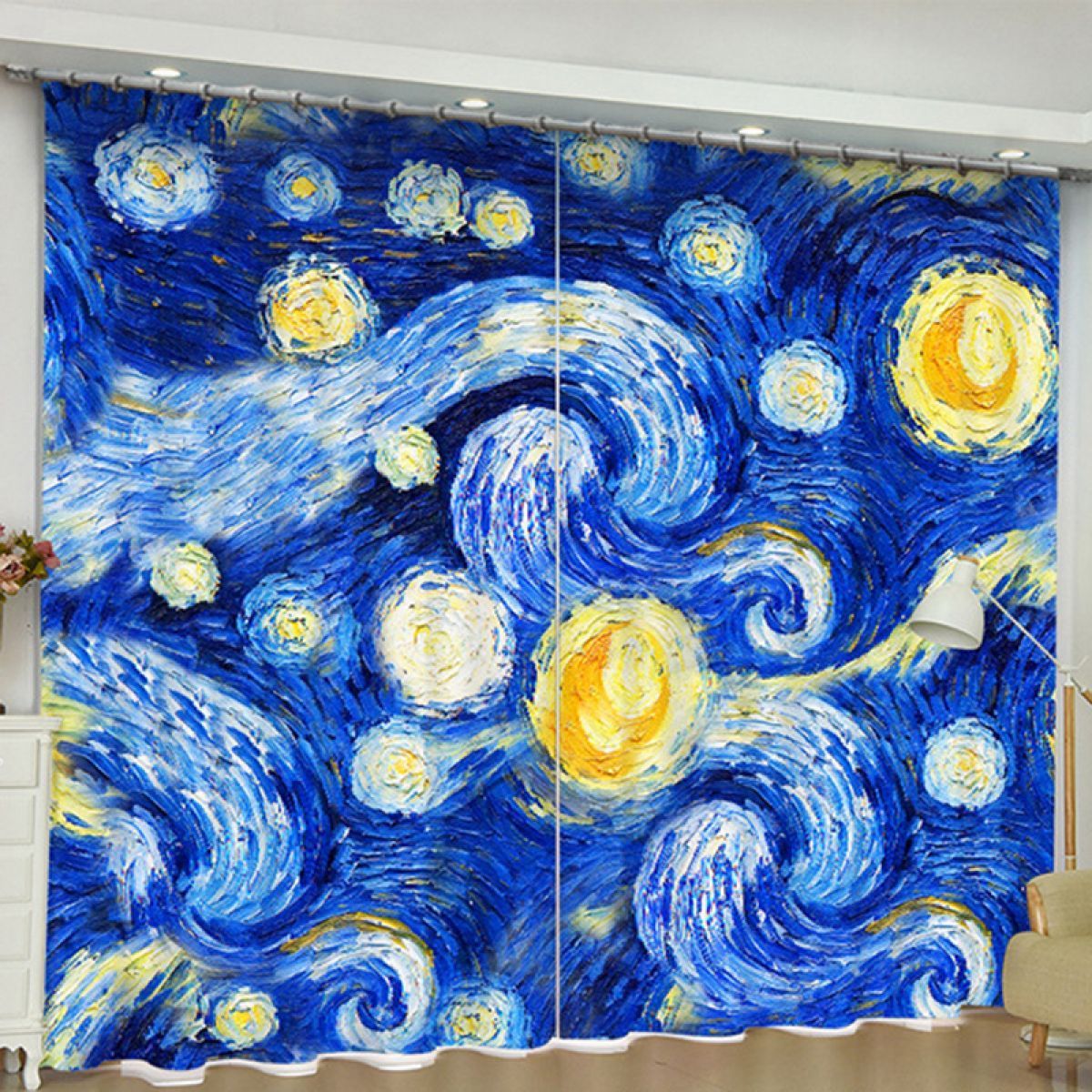 Starry Sky Art Printed Window Curtain Home Decor starry sky art printed window curtain home decor 5630
