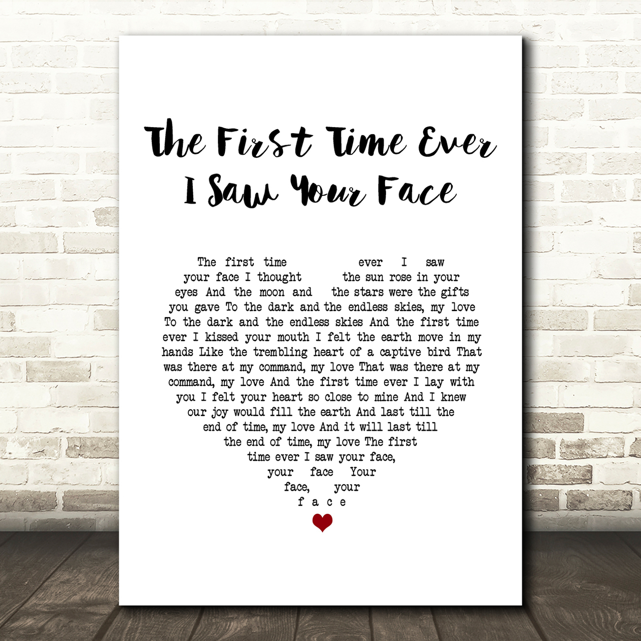 stereophonics the first time ever i saw your face white heart song lyric art print 4641