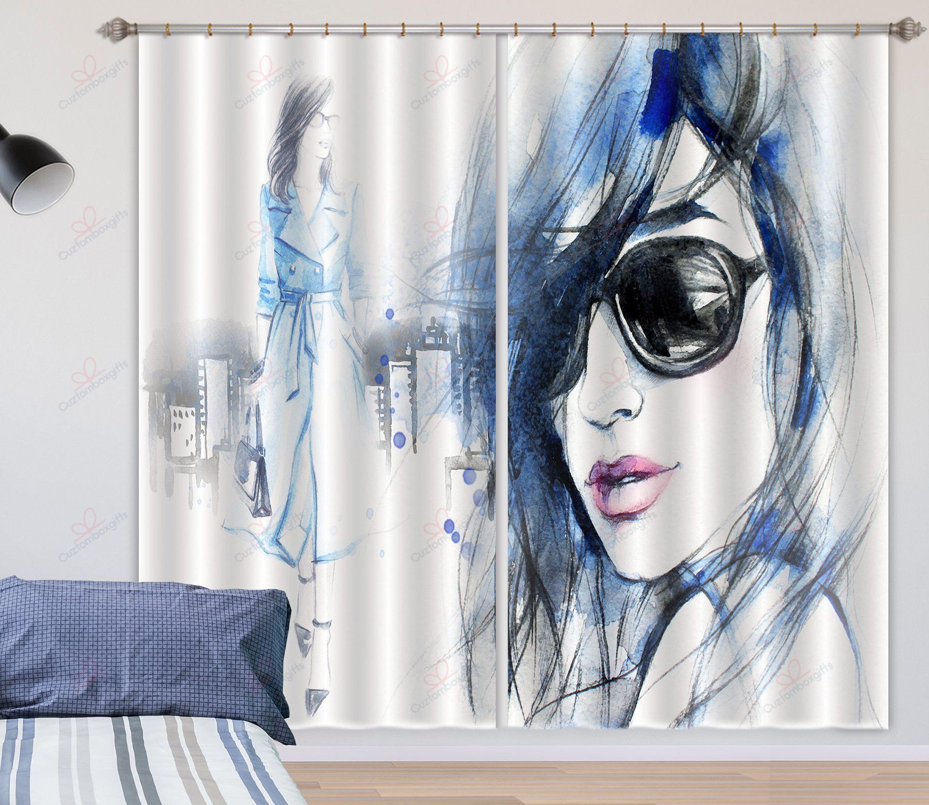 sunglasses girl window curtain home decor 1185