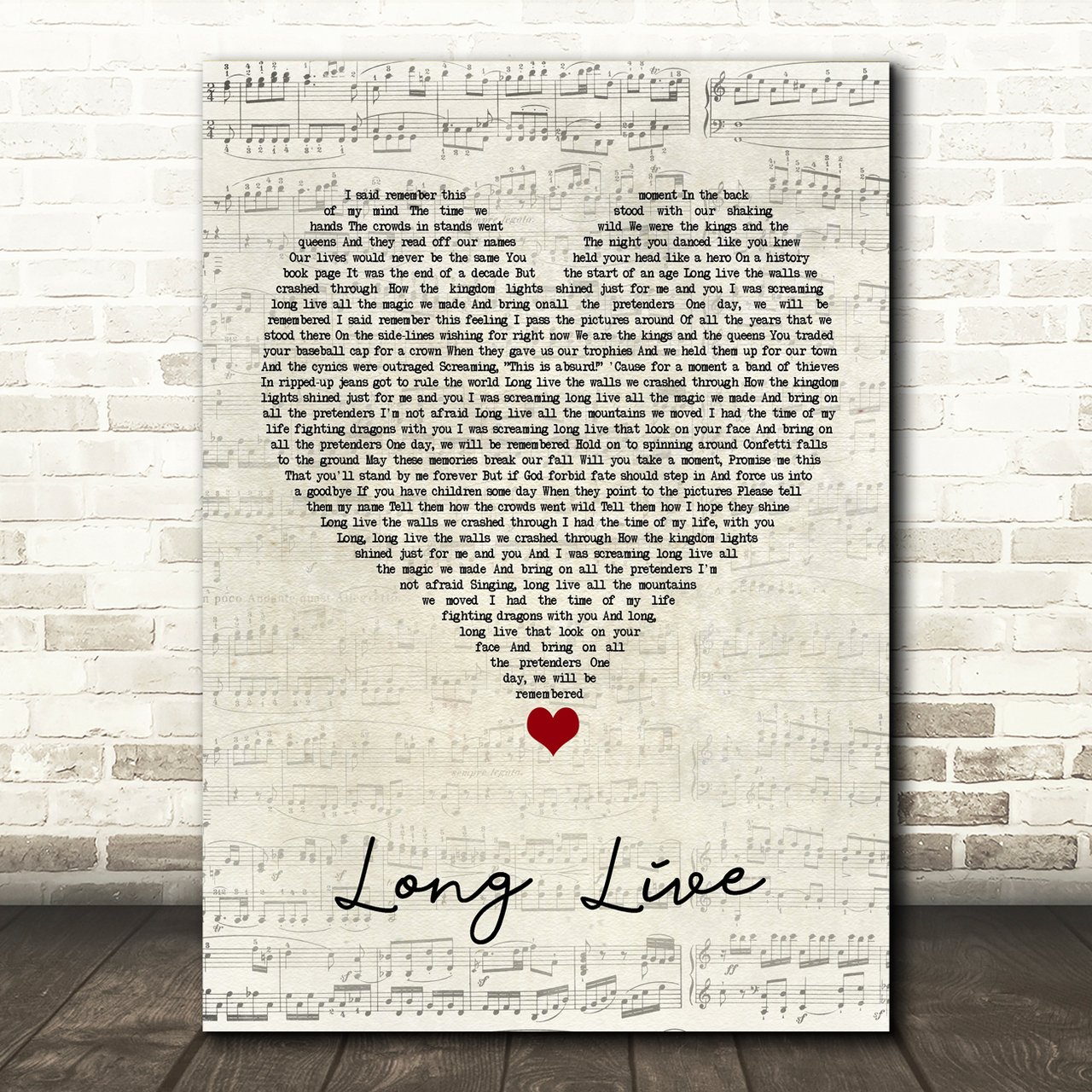 taylor swift long live script heart song lyric quote music poster print 3627